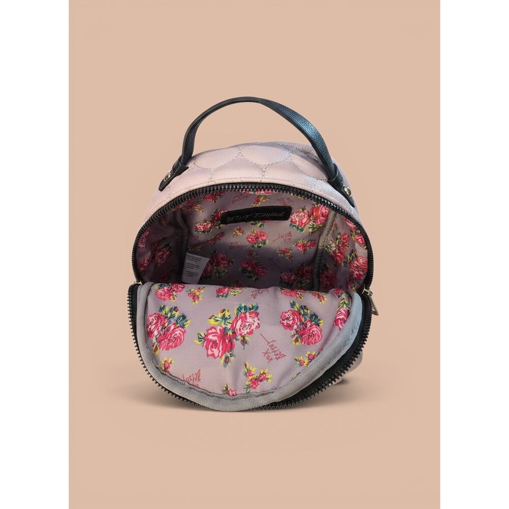 Betsey Johnson Pink Quilted Heart Dog Face Mini Backpack Kitsch Kawaii image 4